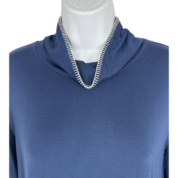 J. Jill Pure Jill Tranquility Fleece Whipstitched Long Sleeve Mock Neck Top Sz S - Picture 2 of 9